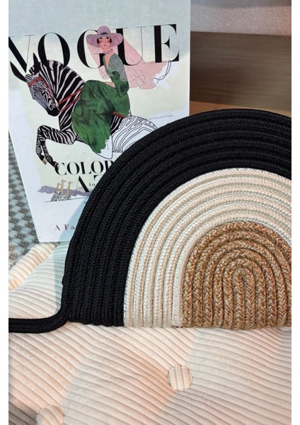 Moss Fermuarlı Hasır Jüt Vegan Clutch Çanta modelleri