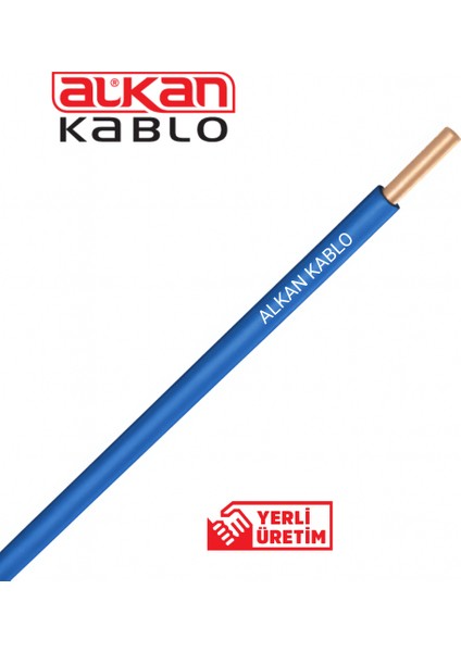 1x2,5 Mm² H07V-U Nya Kablo 100 Metre (%100 Bakır) Mavi