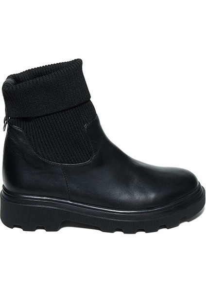 Bağcıksız Streç Lastikli Termo Taban Düz Bot 332-T-01 Kadın Bot