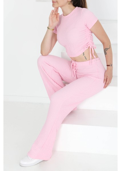 Yan Bağcıklı Takım Pembe - 27277
