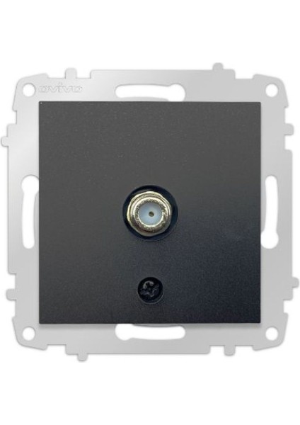 3 Adet Ovivo Grano Siyah Uydu Tv Prizi F Konnektör Çerçevesizdir