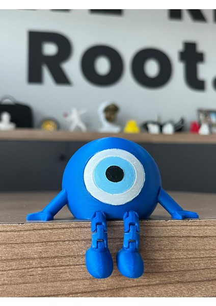 Eklemli Nazar Boncuğu Oturan Sevimli Dekoratif Hediyelik Nazar Boncuğu Figürü