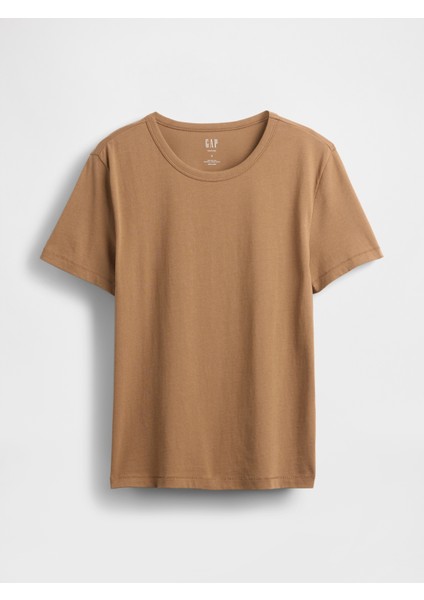 Kadın Kahverengi %100 Organik Pamuk Vintagesoft T-Shirt fiyatları