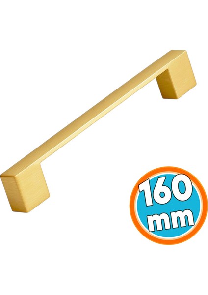 Mobilya Çekmece Mutfak Dolabı Dolap Kapak Kulpları Kulb 160 mm Metal Mat Altın Gold Kulp