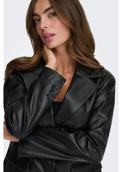 Kadın Onlverona Deri Ceket 15350362 Siyah fırsatları