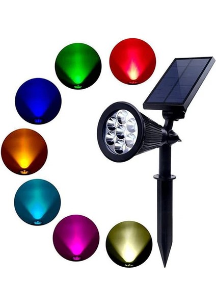 2 Adet 7 Watt Solar Güneş Enerjili Kazıklı Çim Armatür Amber Rgb CT-7310 fırsatları