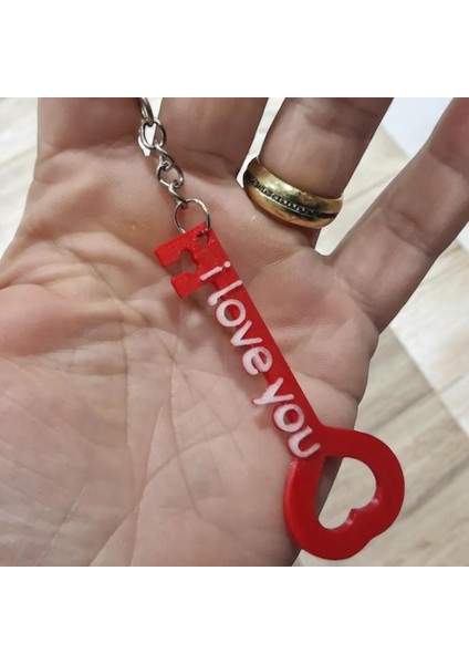 Anahtar Şeklinde I Love You Sevimli Figür Karakter Anahtarlık