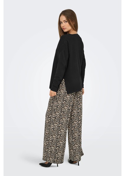 Kadın Onlamalıo Oversize V Yaka Örme Kazak 15340735 Siyah indirimleri