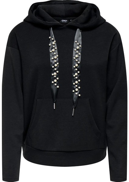 Kadın Onlfancy Kapüşonlu Kanguru Cepli Sweatshirt 15303838 Siyah modelleri