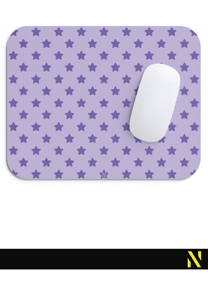 Mor Renkli Yıldız Desen Ergonomik Mouse Pad - 23 cm x 19 cm - Kaydırmaz Taban Ev ve Ofis Kullanımı Için Ideal Fare Altlığı Mousepad fırsatları