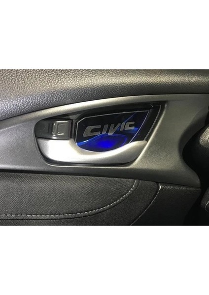 Honda - Civic Fc5 2016-2020 Uyumlu Iç Kapi Kolu Iç Kaplama Mavi modelleri