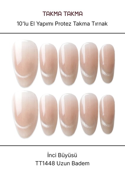 Tekrar Kullanılabilir El Yapımı Protez Takma Tırnak TT1449 - Parlak Düşler - 10'lu