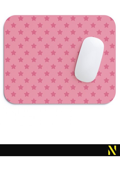 Pembe Renkli Yıldız Desen Ergonomik Mouse Pad - 23 cm x 19 cm - Kaydırmaz Taban Ev ve Ofis Kullanımı Için Ideal Fare Altlığı Mousepad fırsatları