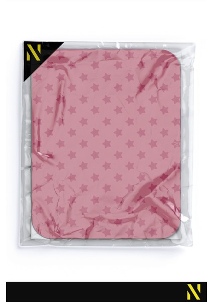 Pembe Renkli Yıldız Desen Ergonomik Mouse Pad - 23 cm x 19 cm - Kaydırmaz Taban Ev ve Ofis Kullanımı Için Ideal Fare Altlığı Mousepad