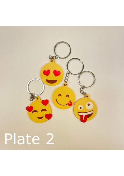 4 Çeşit Emoji Sevgi Dolu Suratlar Sevimli Figür Karakter Anahtarlık