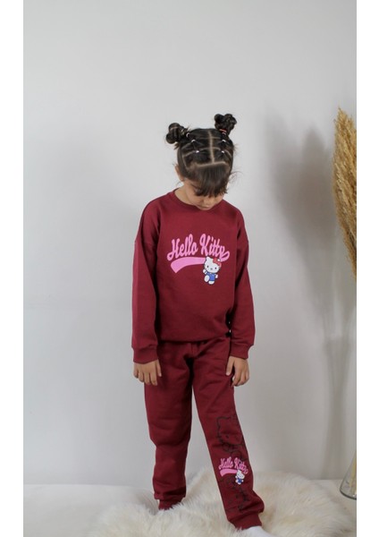 Matu Kids Bordo Kız Çocuk Hello Kitty Baskılı Eşofman Takım 3/10 Yaş fiyatları