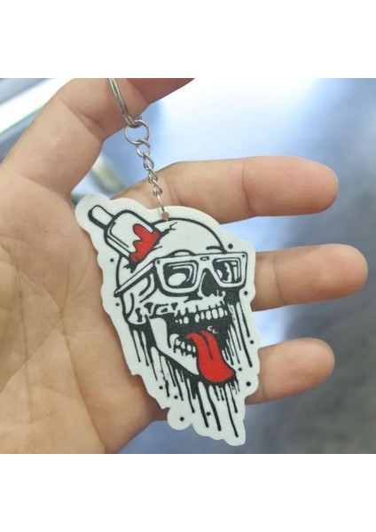 Dondurmalı Kafatası Sevimli Figür Karakter Anahtarlık