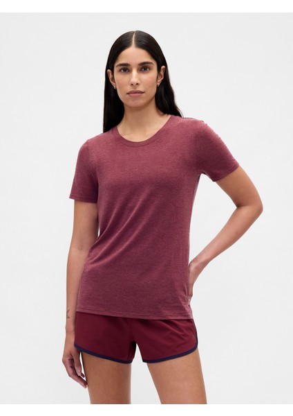 Kadın Bordo Gapfit Breathe T-Shirt