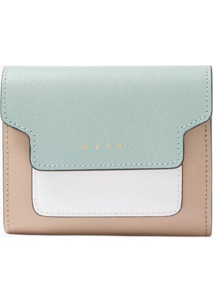 Colour-Blocked Saffiano Deri Cüzdan, Çok Bölmeli Şık Tasarım