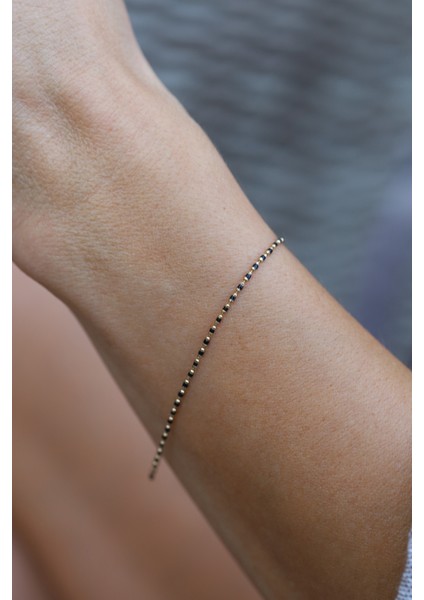 14 Ayar Altın Siyah Mineli Bileklik fiyatları