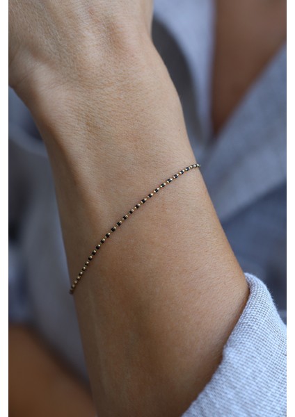 14 Ayar Altın Siyah Mineli Bileklik fırsatları