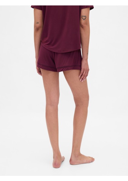 Kadın Bordo Modal Pijama Şort fırsatları