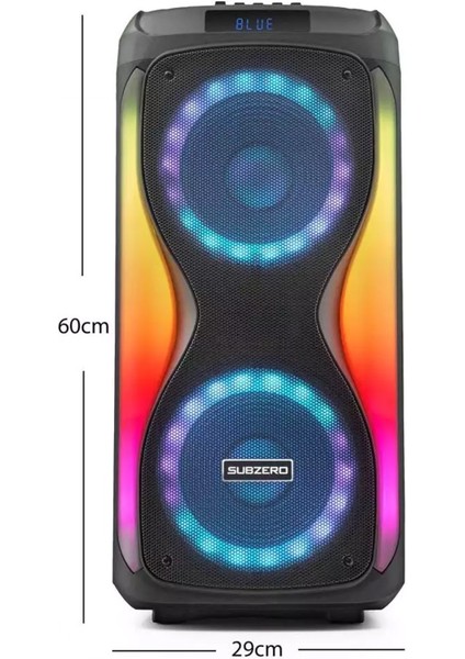 Büyük Boy Bluetooth Hoparlör 40000WATTS Speaker 8x2 Çift Hoparlör 2 Mikrofonlu 3600MAH Parti Boy fiyatları