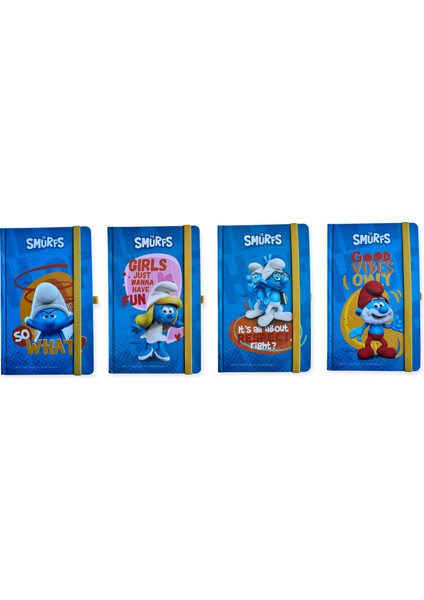 Şirinler Sert Kapaklı Not Defteri, 13X21CM, 96 Yaprak, Çizgili,