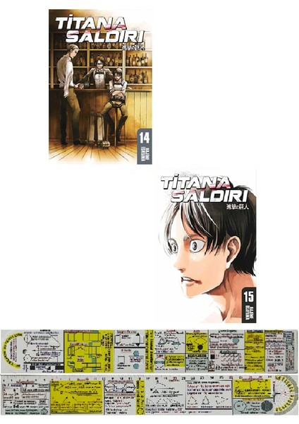 Titana Saldırı 14-15. Ciltler Manga Seti + Mat. Öğreten Cetvel