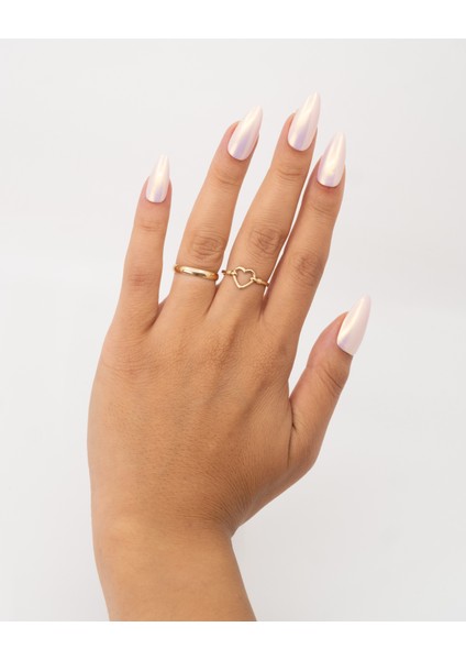 15'li Pembe Uzun Badem TT1445 Tekrar Kullanılabilir El Yapımı Protez Takma Tırnak - Ten Rengi-Pembe-S