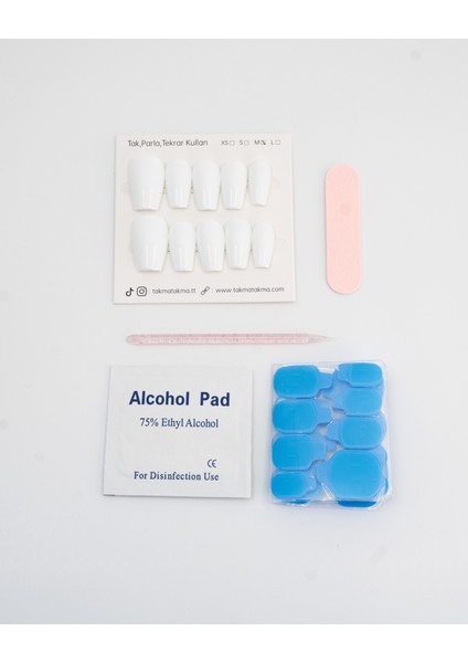 Tekrar Kullanılabilir El Yapımı Protez Takma Tırnak TT1423 - Gizem Dokusu 15'li