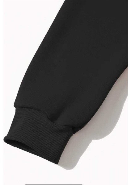 Berry Good Baskılı Kapüşonlu Cepli Içi Yünlü Siyah Sweatshirt fırsatları