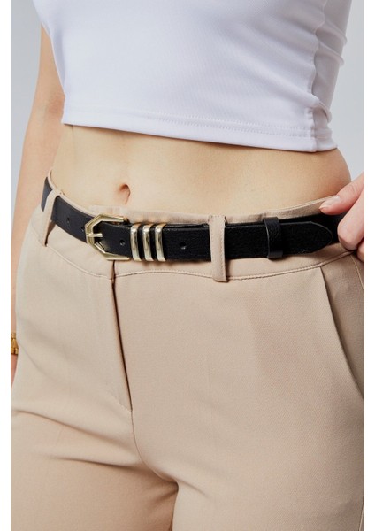 Hakiki Deri 3 Köprülü Sarı Toka Kadın Kemeri 2,5cm modelleri