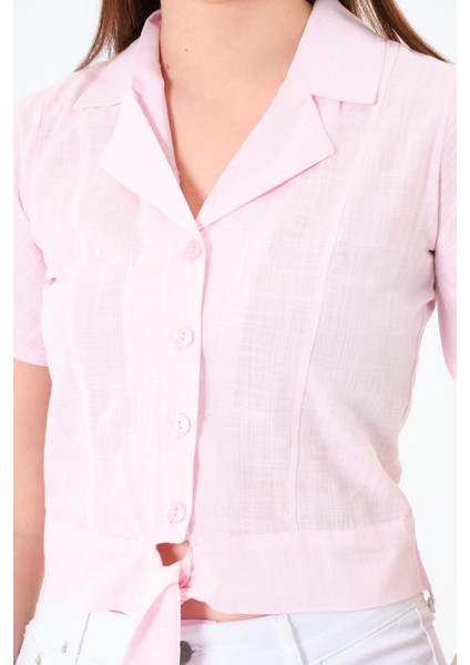 Önü Bağlamalı Gömlek Pembe fırsatları