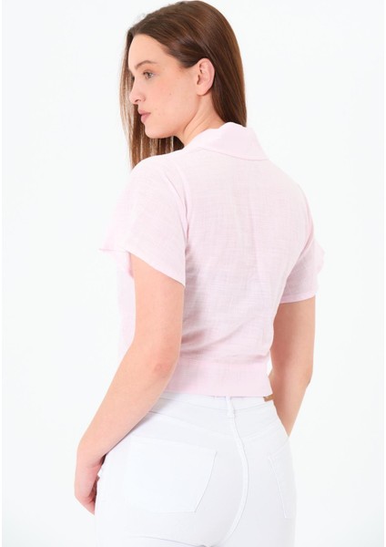 Önü Bağlamalı Gömlek Pembe indirimleri