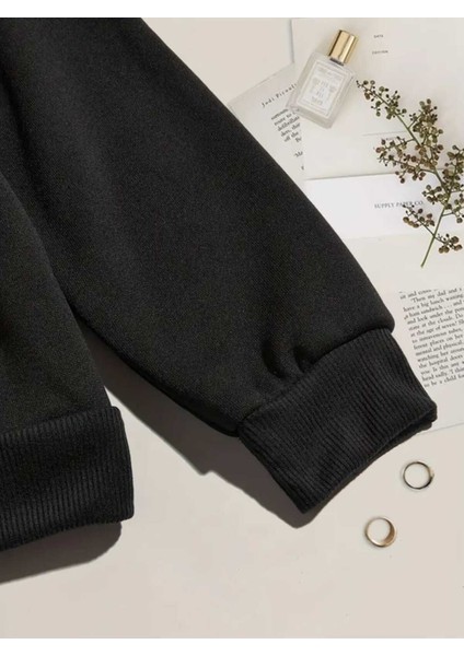 Artric Monkeys Baskılı Kapüşonlu Cepli Içi Yünlü Siyah Sweatshirt fırsatları