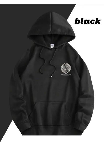 Lazarus Arka Göğüs Baskılı Kapüşonlu Cepli Pamuklu Siyah Sweatshirt fiyatları