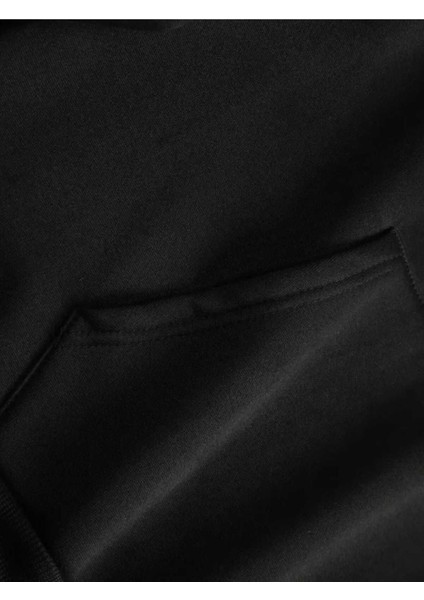 Lazarus Arka Göğüs Baskılı Kapüşonlu Cepli Pamuklu Siyah Sweatshirt indirimleri