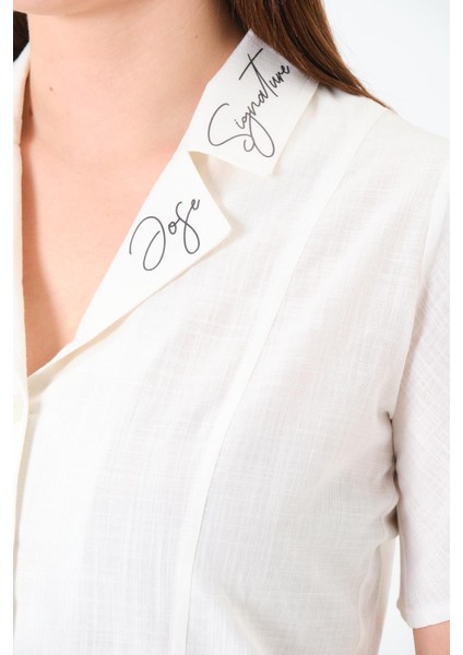 Önü Bağlamalı Gömlek Ekru indirimleri