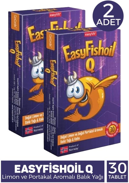 Easyfishoil Q 30 Çiğneme Tableti 2 Adet