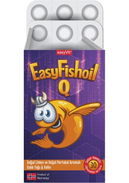 Easyfishoil Q 30 Çiğneme Tableti 2 Adet fiyatları
