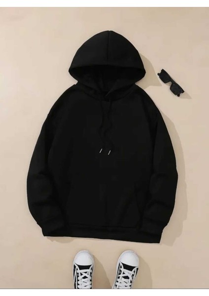 Horror Princess Arka Baskılı Kapüşonlu Cepli Pamuklu Siyah Sweatshirt fiyatları