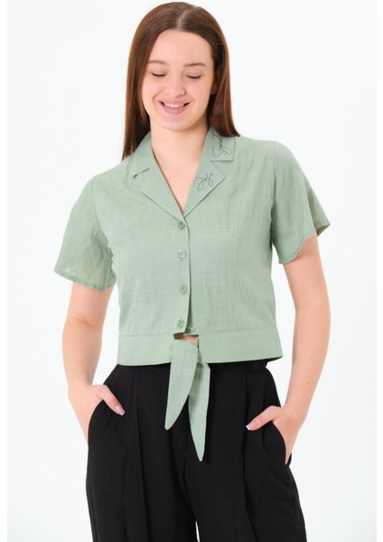 Önü Bağlamalı Gömlek Yeşil fırsatları