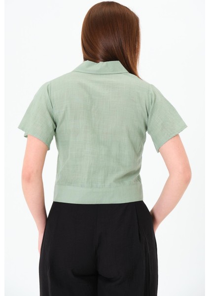 Önü Bağlamalı Gömlek Yeşil indirimleri