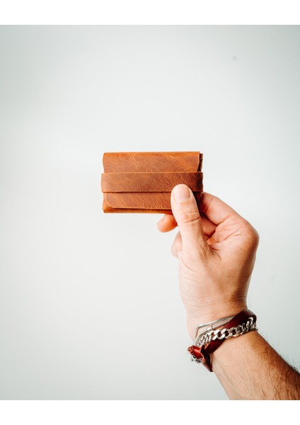 El Yapımı Minimalist Gerçek Deri Cüzdan