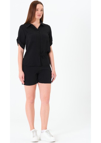 Ayrobin Kısa Kollu Gömlek Siyah