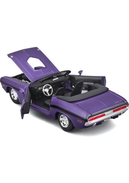 1:24 1970 Dodge Challenger R/t Convertible Model Araba 31264 - Metalik Mor modelleri