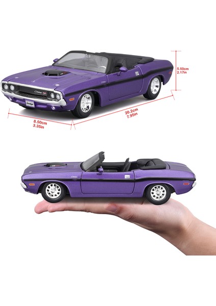 1:24 1970 Dodge Challenger R/t Convertible Model Araba 31264 - Metalik Mor fırsatları