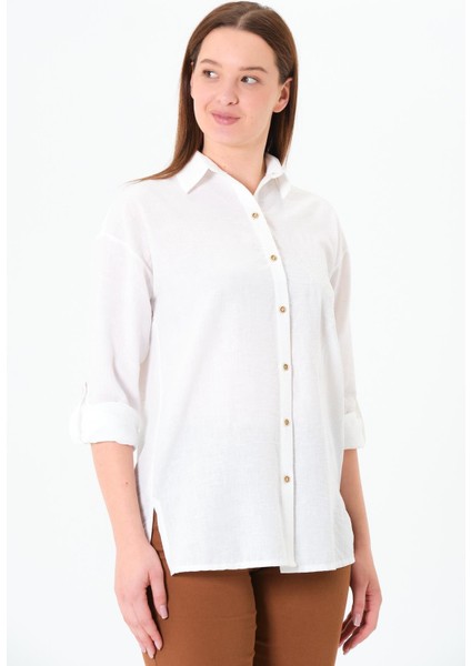 Gül Nakışlı Gömlek Ekru fiyatları