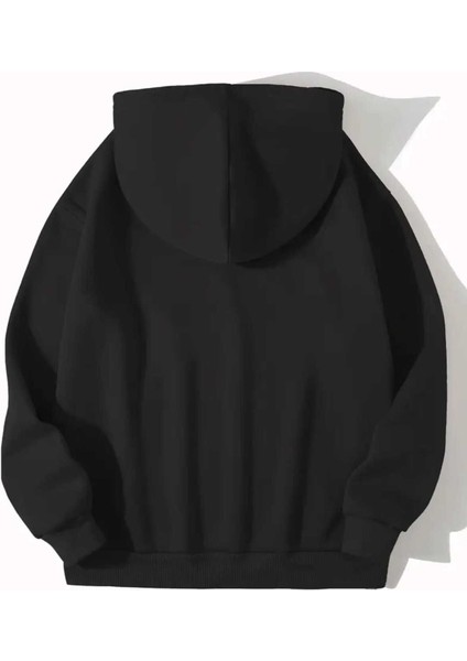 Teacher Baskılı Kaoüşonlu Cepli Pamuklu Siyah Sweatshirt fiyatları